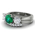 Three Stones Emerald Braches Bridal Set - Donna No. 6 image 3