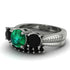 Three Stones Emerald Braches Bridal Set - Donna No. 36