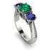 Three Stones Emerald Braches Ring - Donna No. 66 image 1