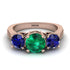 Three Stones Emerald Braches Ring - Donna No. 65 image 2