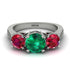 Three Stones Emerald Braches Ring - Donna No. 51 image 2