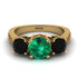 Three Stones Emerald Braches Ring - Donna No. 34 image 2