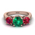 Three Stones Emerald Braches Ring - Donna No. 50