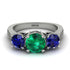 Three Stones Emerald Braches Ring - Donna No. 66