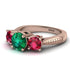 Three Stones Emerald Braches Ring - Donna No. 50