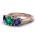 Three Stones Emerald Braches Ring - Donna No. 65 image 3
