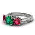 Three Stones Emerald Braches Ring - Donna No. 51 image 3