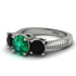 Three Stones Emerald Braches Ring - Donna No. 36
