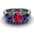 Three Stones Ruby Braches Bridal Set - Donna No. 72 image 2