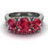 Three Stones Ruby Braches Bridal Set - Donna No. 57