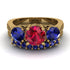 Three Stones Ruby Braches Bridal Set - Donna No. 70 image 2