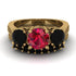 Three Stones Ruby Braches Bridal Set - Donna No. 40 image 2