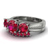 Three Stones Ruby Braches Bridal Set - Donna No. 57 image 3