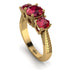 Three Stones Ruby Braches Ring - Donna No. 55