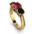 Three Stones Ruby Braches Ring - Donna No. 40