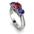 Three Stones Ruby Braches Ring - Donna No. 72 image 1