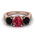 Three Stones Ruby Braches Ring - Donna No. 41 image 2