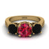 Three Stones Ruby Braches Ring - Donna No. 40 image 2
