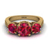 Three Stones Ruby Braches Ring - Donna No. 55 image 2
