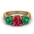 Three Stones Ruby Braches Ring - Donna No. 25 image 2