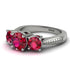 Three Stones Ruby Braches Ring - Donna No. 57