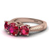 Three Stones Ruby Braches Ring - Donna No. 56 image 3