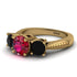 Three Stones Ruby Braches Ring - Donna No. 40