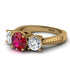 Three Stones Ruby Braches Ring - Donna No. 10