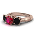 Three Stones Ruby Braches Ring - Donna No. 41