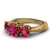 Three Stones Ruby Braches Ring - Donna No. 55