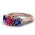 Three Stones Ruby Braches Ring - Donna No. 71 image 3