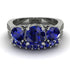 Three Stones Sapphire Braches Bridal Set - Donna No. 75