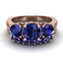Three Stones Sapphire Braches Bridal Set - Donna No. 74