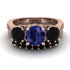 Three Stones Sapphire Braches Bridal Set - Donna No. 44 image 2