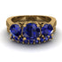 Three Stones Sapphire Braches Bridal Set - Donna No. 73
