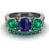 Three Stones Sapphire Braches Bridal Set - Donna No. 30 image 2