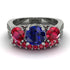 Three Stones Sapphire Braches Bridal Set - Donna No. 60 image 2