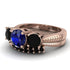 Three Stones Sapphire Braches Bridal Set - Donna No. 44 image 3