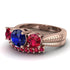Three Stones Sapphire Braches Bridal Set - Donna No. 59