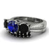 Three Stones Sapphire Braches Bridal Set - Donna No. 45