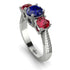Three Stones Sapphire Braches Ring - Donna No. 60 image 1