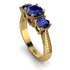 Three Stones Sapphire Braches Ring - Donna No. 73 image 1