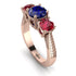 Three Stones Sapphire Braches Ring - Donna No. 59