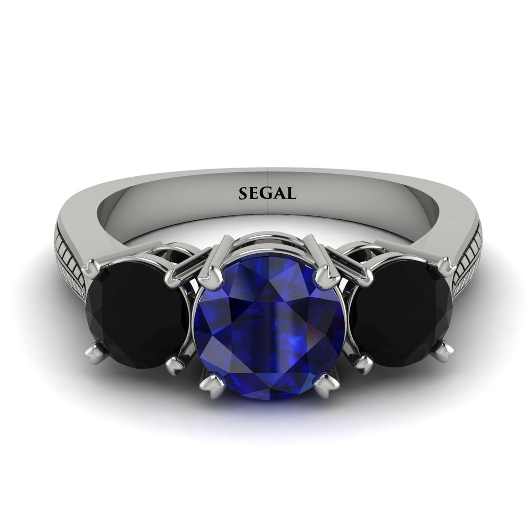 Three Stones Sapphire Braches Ring - Donna No. 45