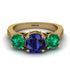 Three Stones Sapphire Braches Ring - Donna No. 28