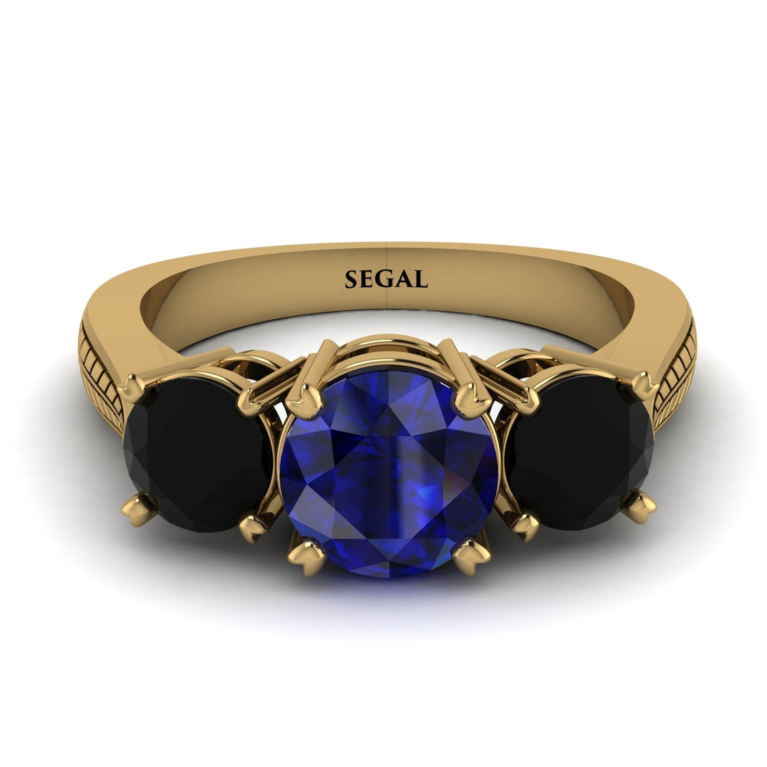 Three Stones Sapphire Braches Ring - Donna No. 43