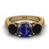 Three Stones Sapphire Braches Ring - Donna No. 43 image 2