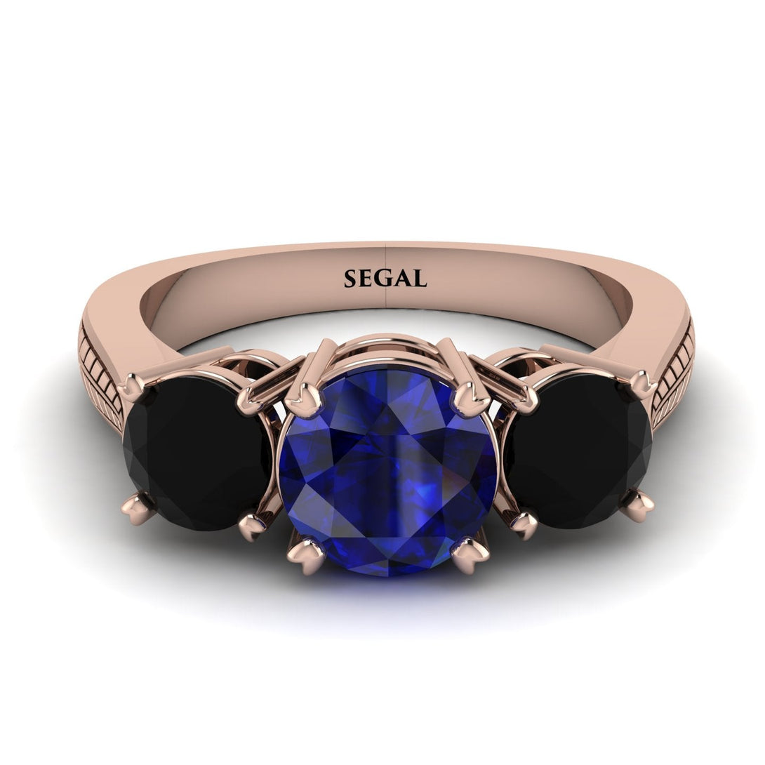 Three Stones Sapphire Braches Ring - Donna No. 44