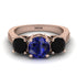 Three Stones Sapphire Braches Ring - Donna No. 44
