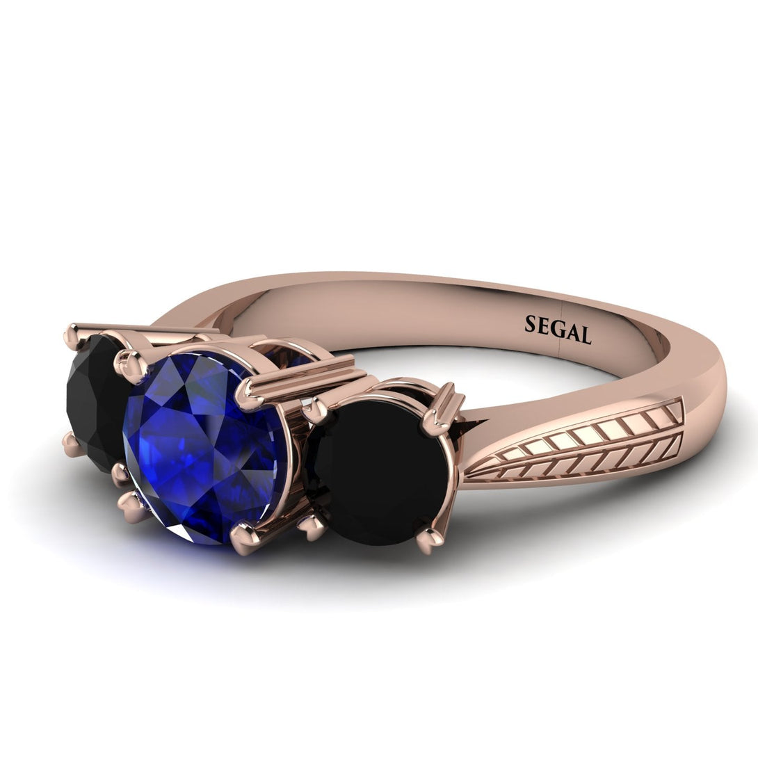Three Stones Sapphire Braches Ring - Donna No. 44